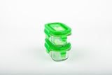 Wean Green by Glasslock Rectangular Wean Tubs 5.1oz/150ml (Set of 2) (Green Pea)