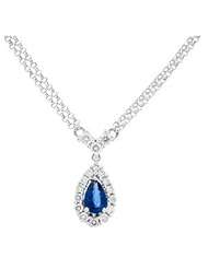 Sapphire and Diamond Necklace in 18kt White Gold