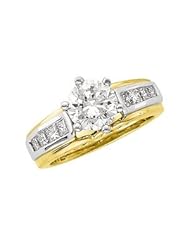 CleverEves 14K Yellow Gold White Gold 1 2 Ct Tw Two Tone Bridal Enhancer