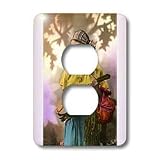 Florene Vintage - Colorful Gypsy Lady - Light Switch Covers - 2 plug outlet cover