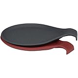 High Quality, Low-profile Silicone Spoon Rest - With a Unique Design to Provide Extra Stability - Value 2-pack (Red/Gray)