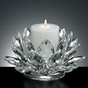 Godinger Lotus Pillar Holder w/ Candle
