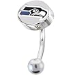 National Football League Logo Top Mount Curved Belly Ring - Seattle Seahawks
