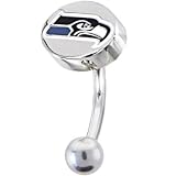 National Football League Logo Top Mount Curved Belly Ring - Seattle Seahawks