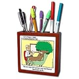 Londons Times Funny Music Cartoons - Branch Davidians - Tile Pen Holders-5 inch tile pen holder