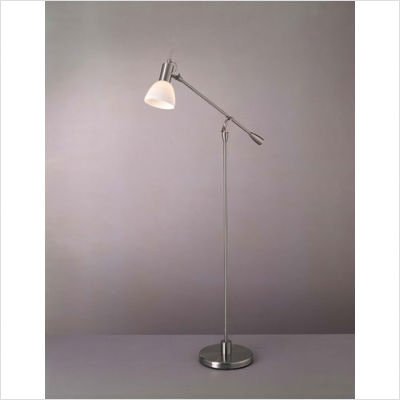 George Kovacs George's Reading Room? Pharmacy Floor Lamp with Etched Opal Glass Shade Model P205-084