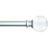 Kenney Estrella Kids Window Curtain Rod, 28 to 48-Inch, Clear/Pewter