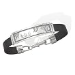 Leather ID Bracelet with Fern Design Leather ID Bracelet with Fern Design