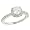 Pave/Bezel Diamond Engagement Ring .21cttw (CZ ctr)
