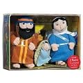 Bibel-Puppen Krippenfiguren Weihnachts-Set: Maria, Josef, Jesus in Krippe, 2 B�chlein