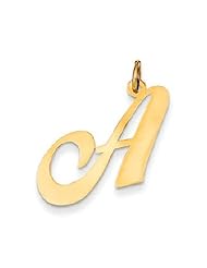 14k Yellow Gold Small Fancy Script Initial A Letter Charm YC650A