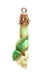 Chinese Carved Jade Pendant with 14k Yellow Gold Cap, Chain not Included