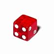 16mm d6 Red Translucent Square Edge Dice with "Blank 1 Pip"