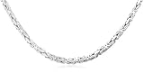 Image of 14k White Gold 2mm Square Byzantine Chain Necklace, 24