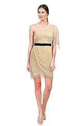 Polyamide/Polyester/Viscose Cocktail One Shoulder Lace  Dress