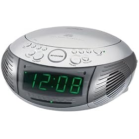 Jensen JCR-332 AM/FM Dual Alarm Clock Radio with Top Loading CD Player