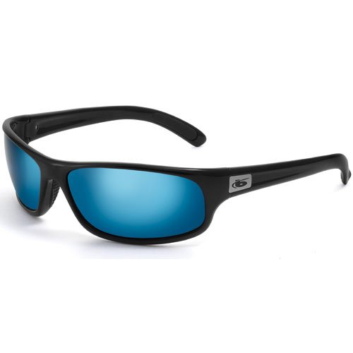 Bolle 11055 Anaconda Shiny Black Frame, Polarized Offshore Blue Sunglasses