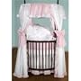 Darling Drapes Round Crib Bedding Set - color: pink gingham