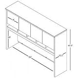 Bush 60 Hutch - add storage & functionality (Hansen Cherry / Graphite Gray) (43.5H x 59W x 15.5D)
