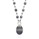 16 + 2 Inch Extension Necklace with Lapis and Grey Cultured Freshwater Pearl