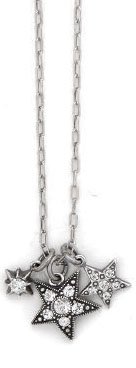 Catherine Popesco Sterling Silver Plated Swarovski Crystal Star Pendant Necklace