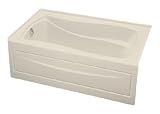 Kohler K-1242-LA-47 Mariposa 5' bath with integral apron, tile flange and left-hand drain, Almond