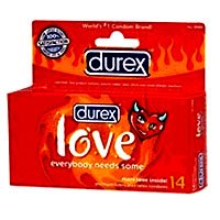 Durex Love Premium Lubricated Latex Condoms - 14 Per Pack, 6 Per Case