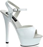 Kiss209 by Pleaser Sexy White 6 Heel Platform Dancer Shoes