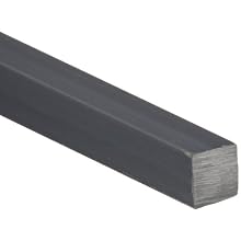 PVC (Polyvinyl Chloride) Rectangular Bar, Opaque Gray, 1" Thickness, 1" Width, 5' Length (Pack of 1)