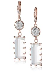 Betsey Johnson "Iconic Baguette" Crystal Baguette Gem Drop Earrings