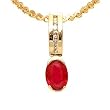 14K Yellow Gold Ruby and Diamond Pendant