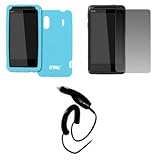 EMPIRE Light Blue Silicone Skin Case Cover + Screen Protector + Car Charger ....