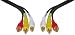 Stereo / VCR RCA Cable, 2 RCA (Audio) + RCA RG59 Video Gold Plated, 3 ft