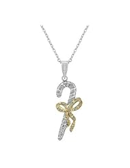 Candy Cane Cubic Zirconia Pendant Necklace