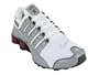 Nike Men's NIKE SHOX NZ RUNNING SHOES 12 (WHITE/METALLIC SILVER-TEAM RED)