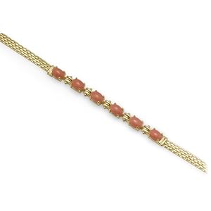 Pink Coral Bracelet in 14K Yellow Gold by 
