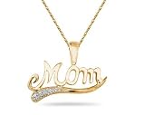 Yellow Gold and Diamond Mom Pendant
