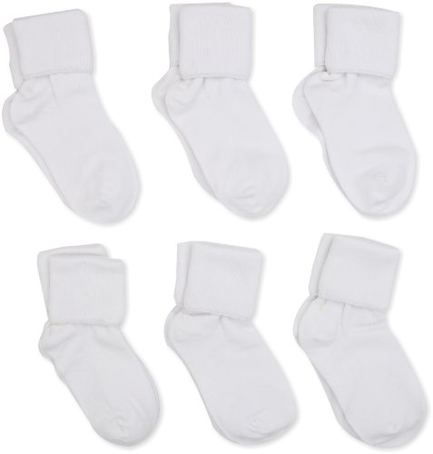 Jefferies Socks Little Girls'  Seamless Turn Cuff  Socks (Pack of 6)