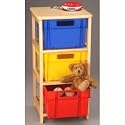 3 Bin Wood Rack