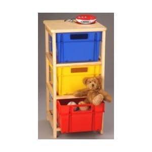 3 Bin Wood Rack