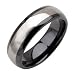 Black Ceramic Tungsten Inlay Dome Ring