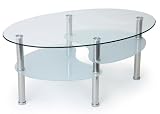 Table de salon SENIC ovale en verre et chrome