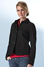 Stretch Cotton Gab Button Front Swing Coat