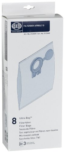 Sebo Filterbox D 8120 f&uuml;r Sebo airbelt D inklusive 8 Ultra-Bag Elektret-Filtert&uuml;ten 4-lagig mit Filterdeckel