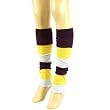 Cotton Thin Summer Knit Leg Warmers Dancer Purple with Yellow & Light Blue