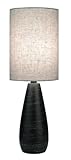 Lite Source LS-2998 Quatro 17-1/2-Inch Ceramic Mini Table Lamp with Linen Shade, Brushed Dark Bronz