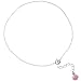 Sterling Silver Pink Glass Disco Ball Anklet
