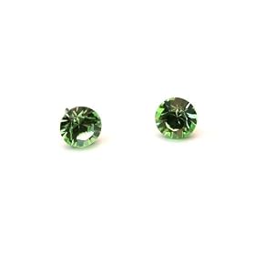 Peridot Diamond Cut Swarovski Austrian Crystal Post Earrings, 5mm