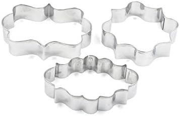 YouΞ Plaque Frame, Square Frame Plaque, Fancy Oval Set of 3 Cookie Cutters Mold