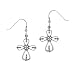 Sterling Silver Celtic Heart Design Cross Drop Earrings